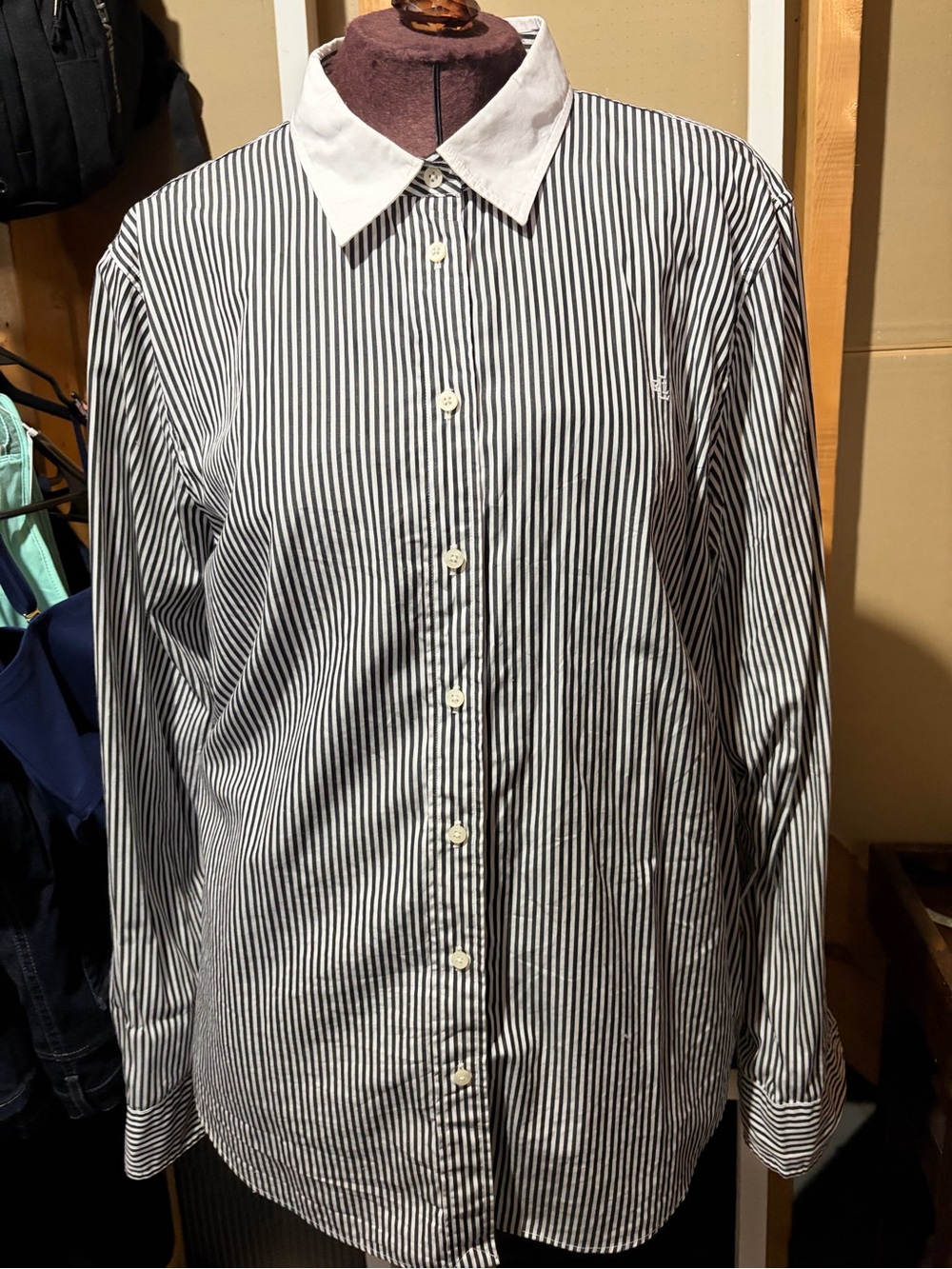 Ralph Lauren Women’s Striped Button-down Shirt Sz XL